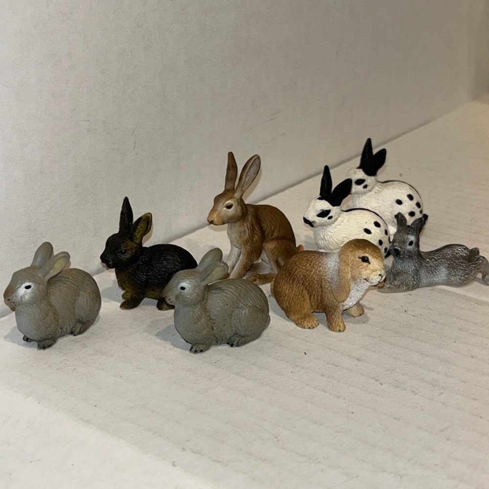 Schleich Germany Bunny Rabbit Hare Lot 2000s Rare Retired Farm Animal Lot E3